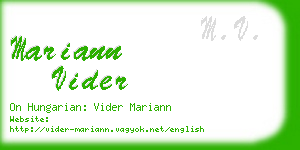 mariann vider business card